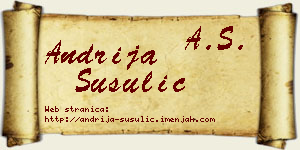 Andrija Šušulić vizit kartica